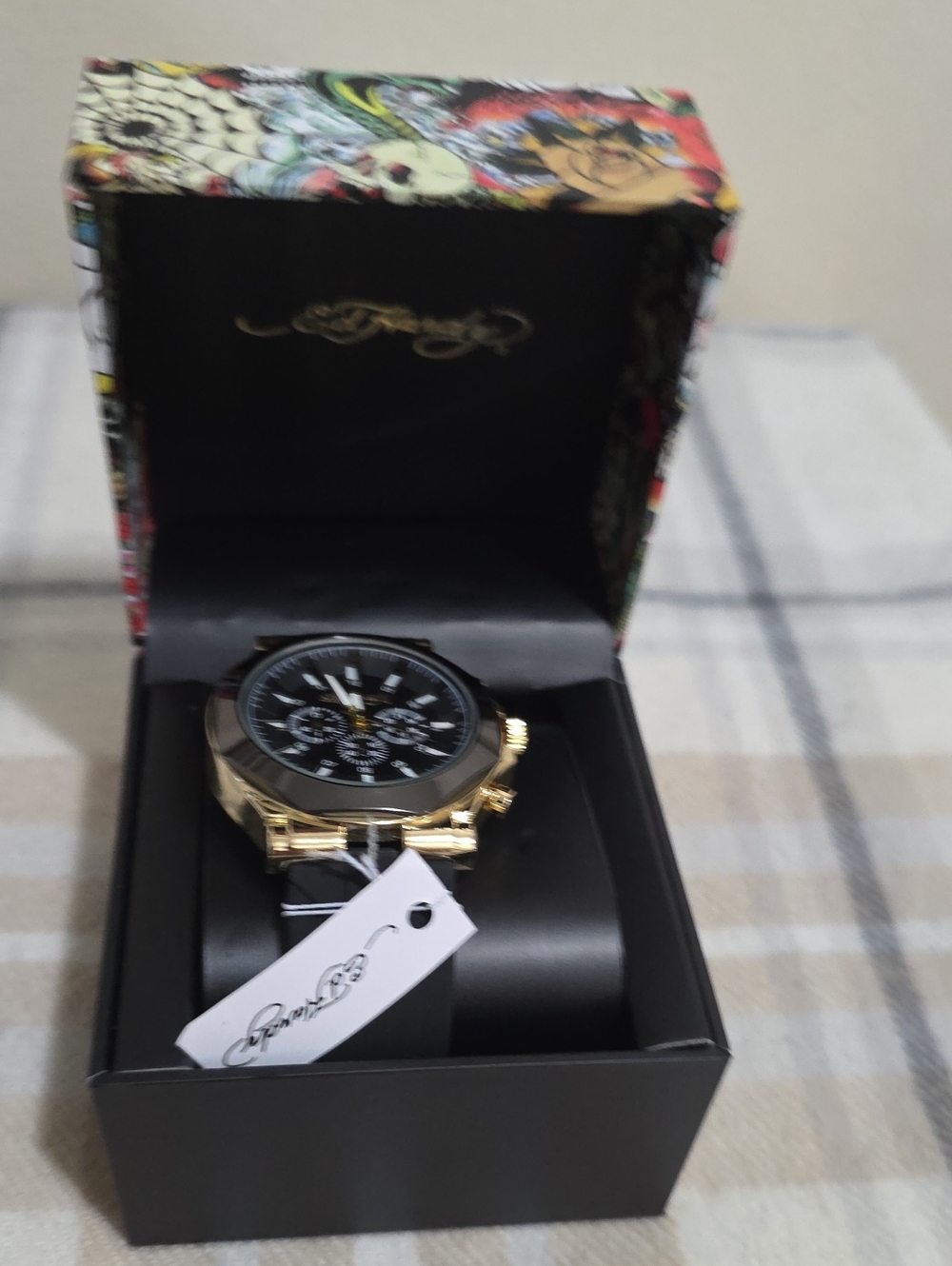 Ed Hardy Gold and Black Men’s Watch